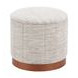 Fije Gray Upholstered Round Storage Ottoman
