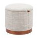 Fije Gray Upholstered Round Storage Ottoman
