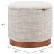 Fije Gray Upholstered Round Storage Ottoman