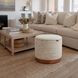 Fije Gray Upholstered Round Storage Ottoman