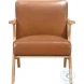 Elliott Natural And Brown Accent Chair