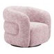 Refine Pink Tweed Performance Fabric Swivel Accent Chair