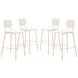 Zeal Light Gray and Taupe Upholstered Bar Stool Set of 4
