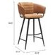 Juno Brown Upholstered Bar Stool Set of 2