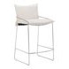 Pola White Upholstered Counter Height Stool