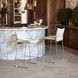 Pola White Upholstered Counter Height Stool