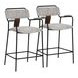 Couva Gray Upholstered Counter Height Stool Set of 2