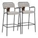 Couva Gray Upholstered Bar Stool Set of 2