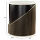 Tova Black and White Round Marble Top Side Table