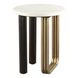 Elyn Black and White Round Marble Top Side Table