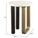 Elyn Black and White Round Marble Top Side Table