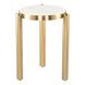 Noan White and Gold Round Marble Top Side Table