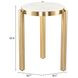 Noan White and Gold Round Marble Top Side Table