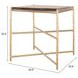 Kove Black and Gold Square Glass Top Side Table