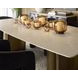 Astara Cream Marble And Antique Brass 94" Dining Table