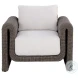 Kairo Louis Cream Performance Fabric Living Room Set With Gray Wooden Frame
