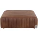Lewin Lucia Tobacco Leather Square Ottoman