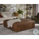 Lewin Lucia Tobacco Leather Square Ottoman