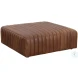 Lewin Lucia Tobacco Leather Square Ottoman