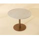 Iska Cream and Antique Brass 40" Round Marble Top Bistro Table