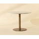 Iska Cream and Antique Brass 40" Round Marble Top Bistro Table