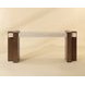 Minerva Cream and Brown Rectangular Marble Top Console Table