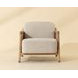 Calloway Santa Cruz Oatmeal and Nubuck Tan Leather Upholstered Lounge Chair