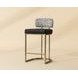 Larissa Bravo Black and Halton Birch Performance Fabric Counter Height Stool