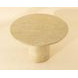 Rhenora Travertine Look 43" Round Concrete Top Outdoor Dining Table