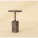 Mizani Dark Emperador Round Concrete Top Outdoor End Table