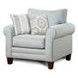 Grande Mist Gray Performance Fabric Accent Chair with 2 Throw Pillows