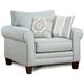 Grande Mist Gray Performance Fabric Accent Chair with 2 Throw Pillows