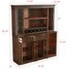 Manchester Distressed Walnut Back Bar with Hutch