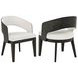 Leandro Cream Upholstered Dining Arm Chair Set of 2