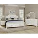 Maple Road Soft White King Scalloped Storage Panel Bed