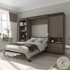 Orion Bark Gray And Graphite 118" Full Murphy Bed With Multifunctional Storage
