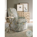 SF50 Clear Glass And Plated Antique Brass Chairside Table