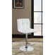 Lenny Chrome And White Adjustable Height Bar Stool Set of 2