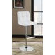Lenny Chrome And White Adjustable Height Bar Stool Set of 2
