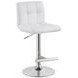Lenny Chrome And White Adjustable Height Bar Stool Set of 2