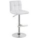 Lenny Chrome And White Adjustable Height Bar Stool Set of 2