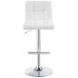 Lenny Chrome And White Adjustable Height Bar Stool Set of 2