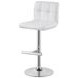 Lenny Chrome And White Adjustable Height Bar Stool Set of 2