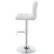 Lenny Chrome And White Adjustable Height Bar Stool Set of 2