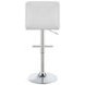 Lenny Chrome And White Adjustable Height Bar Stool Set of 2