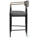 Tina Dark Gray Upholstered Counter Height Stool Set Of 2