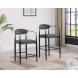 Tina Dark Gray Upholstered Counter Height Stool Set Of 2