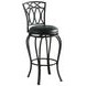 Adamsville Black Upholstered Swivel Bar Stool