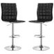 Ashbury Black And Chrome Upholstered Adjustable Bar Stool Set of 2