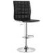 Ashbury Black And Chrome Upholstered Adjustable Bar Stool Set of 2